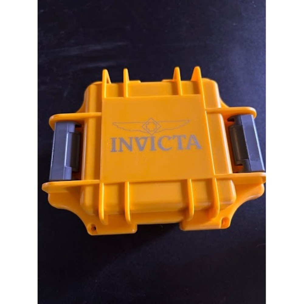 Invicta Yellow Impact Resistant Single Watch Travel Case Storage Box Dual Latch